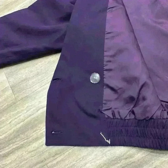Silk Blend Vintage Purple Jaguar 1980s Style Jacket Stephanie by Suzelle - Picture 8 of 10